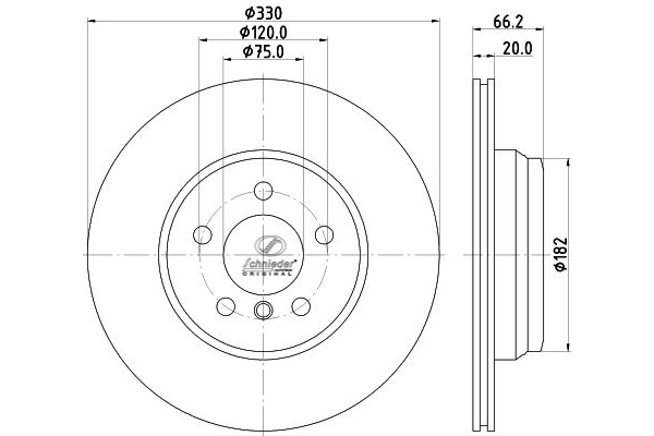 Disque de frein SCHNIEDER AUTOTECH BMS55.00370
