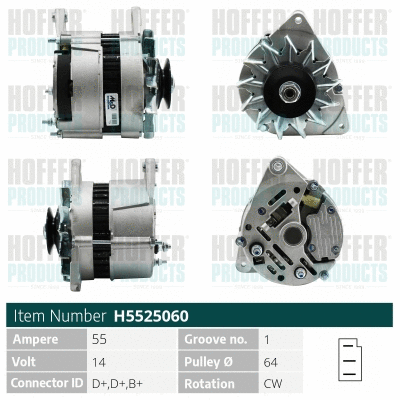 Alternateur HOFFER H5525060