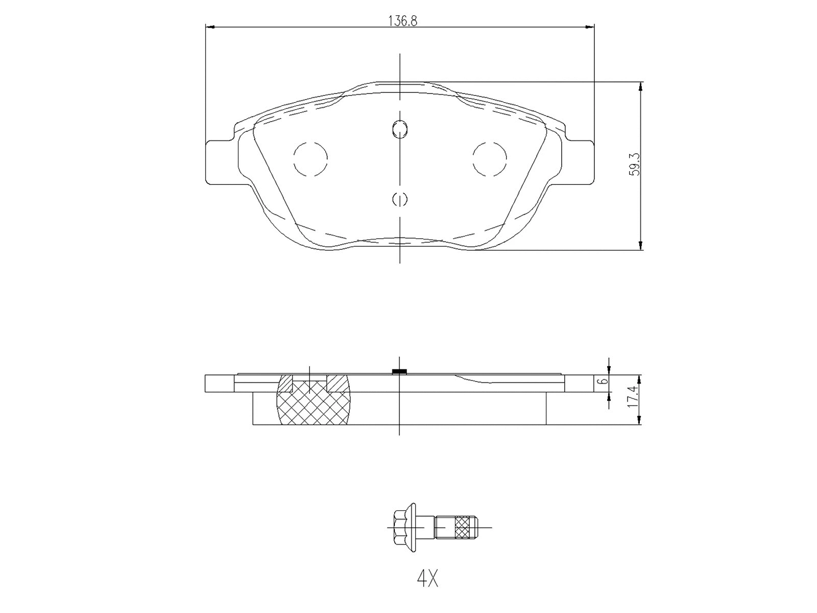 Kit de plaquettes de frein, frein à disque A.Z. Meisterteile AZMT-44-022-1346