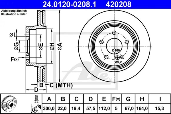 Disque de frein ATE-APAC 24.0120-0208.1