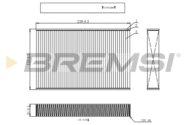 Filtre, air de l'habitacle BREMSI FC0885