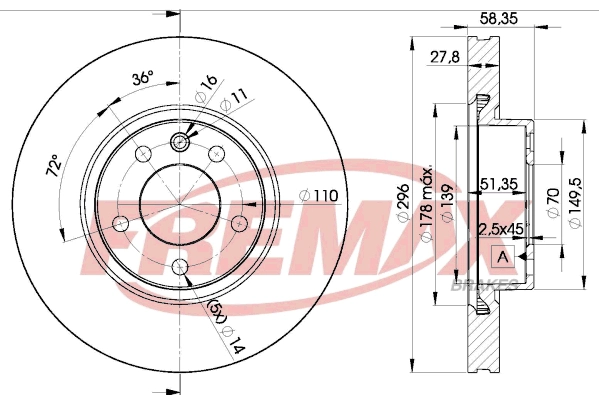 Disque de frein FREMAX BD-1134