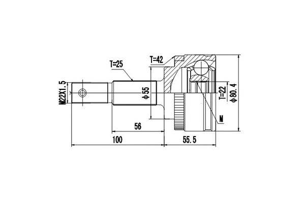 Jeu de joints, arbre de transmission DYNAMATRIX DCV841048