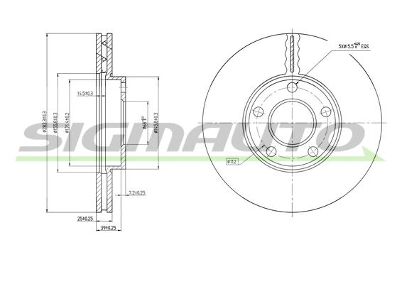 Disque de frein SIGMAUTO DBB014V