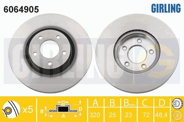 Disque de frein GIRLING 6064905