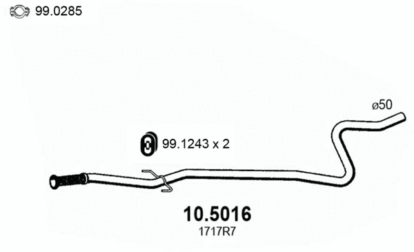 Tuyau d'échappement ASSO 10.5016