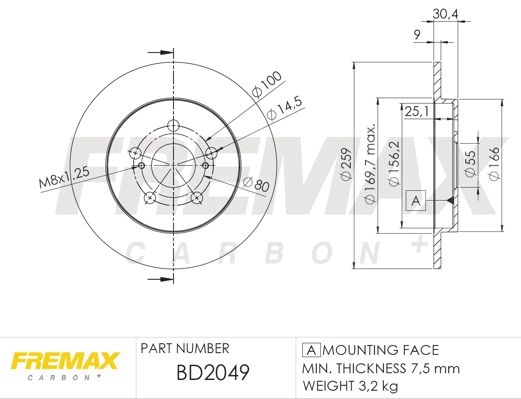 Disque de frein FREMAX BD-2049