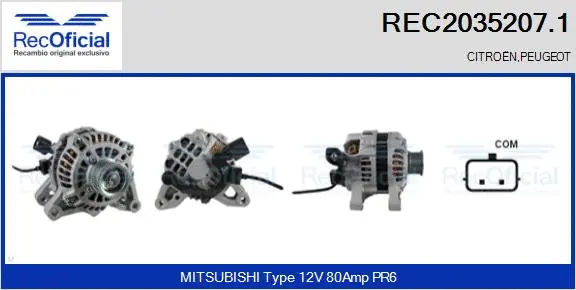 Alternateur RECOFICIAL REC2035207.1