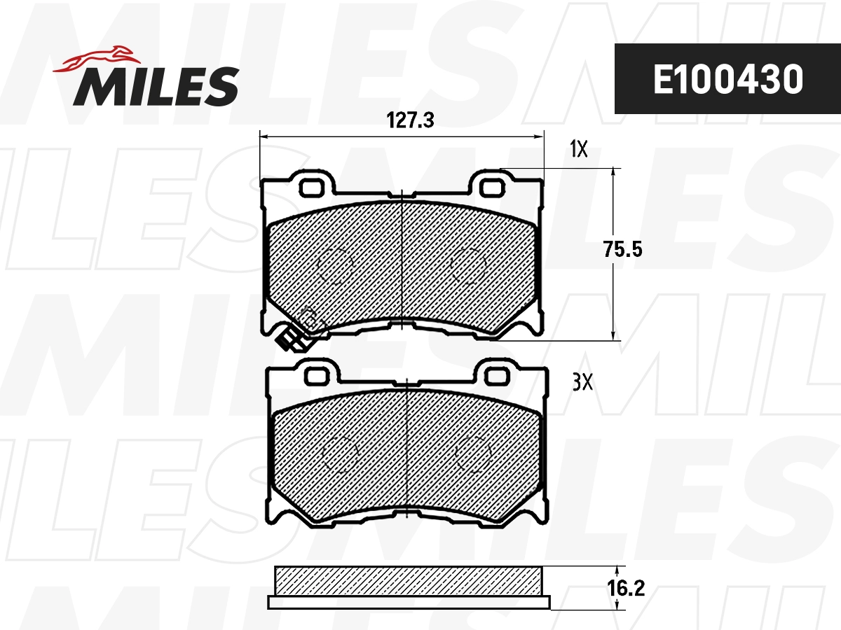 Kit de plaquettes de frein, frein à disque MILES E100430
