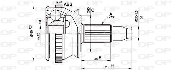 Jeu de joints, arbre de transmission OPEN PARTS CVJ5155.10