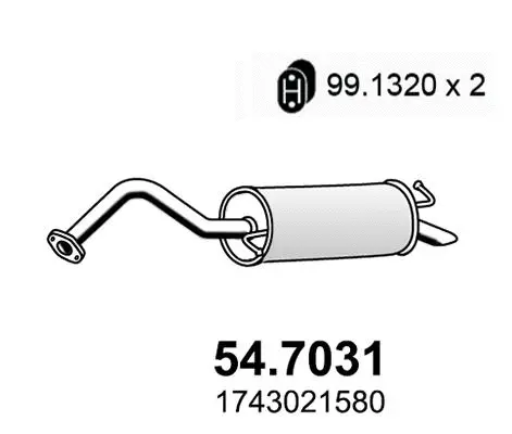 Silencieux arrière ASSO 54.7031