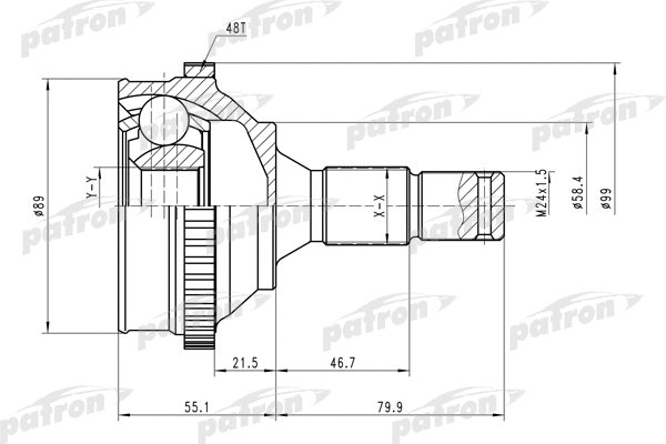Jeu de joints, arbre de transmission PATRON PCV1585