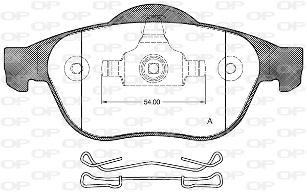 Kit de plaquettes de frein, frein à disque OPEN PARTS BPA0843.00