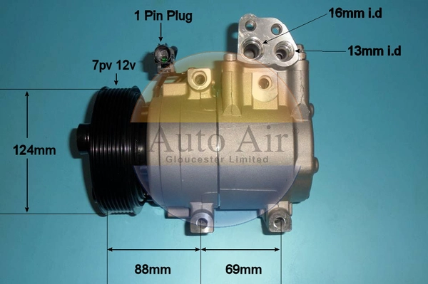 Compresseur, climatisation AUTO AIR GLOUCESTER 14-0413P