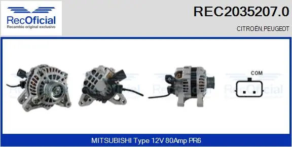 Alternateur RECOFICIAL REC2035207.0