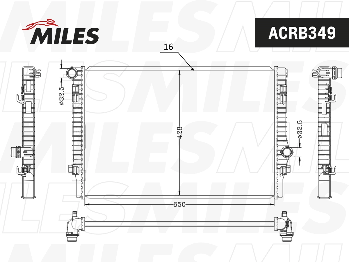 Radiateur, refroidissement du moteur MILES ACRB349