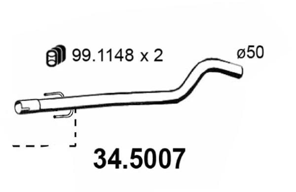Tuyau d'échappement ASSO 34.5007