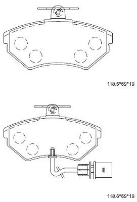 Kit de plaquettes de frein, frein à disque ASIMCO KD7527