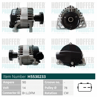 Alternateur HOFFER H5530233