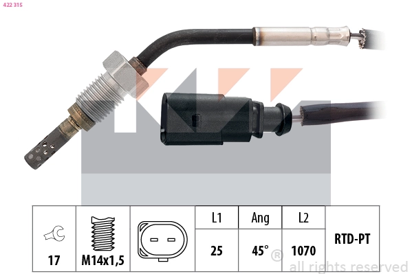 Capteur, température des gaz KW 422 315