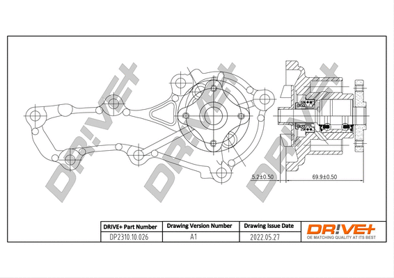 Pompe à eau, refroidissement du moteur Dr!ve+ DP2310.10.026