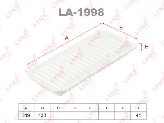 Filtre à air LYNXAUTO LA-1998