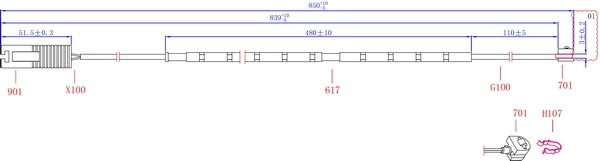 Contact d'avertissement, usure des plaquettes de frein Hi-Q SWS1120