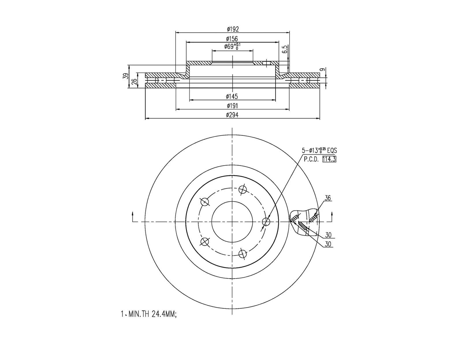 Disque de frein A.Z. Meisterteile AZMT-44-024-1319