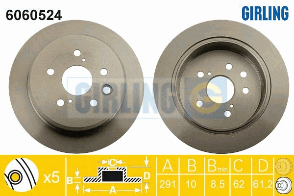 Disque de frein GIRLING 6060524