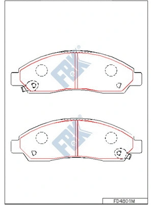 Kit de plaquettes de frein, frein à disque FBK FD4801M