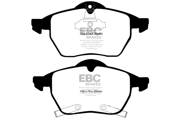 Kit de plaquettes de frein, frein à disque EBC Brakes DP21187
