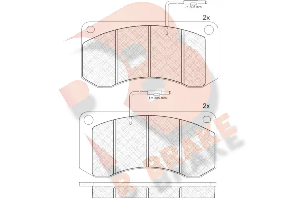 Kit de plaquettes de frein, frein à disque R BRAKE RB0659