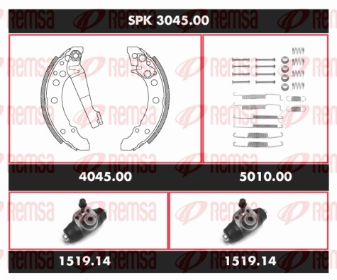 Kit de freins, freins à tambours REMSA SPK 3045.00