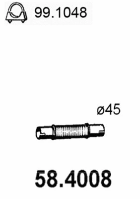 Tuyau d'échappement ASSO 58.4008