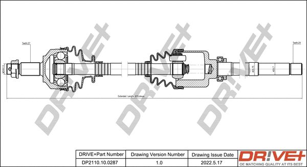 Arbre de transmission Dr!ve+ DP2110.10.0287