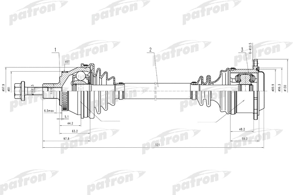 Arbre de transmission PATRON PDS0692
