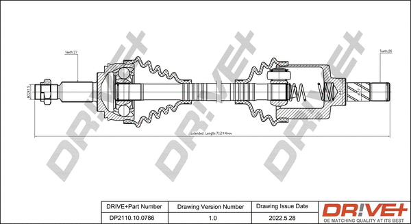 Arbre de transmission Dr!ve+ DP2110.10.0786