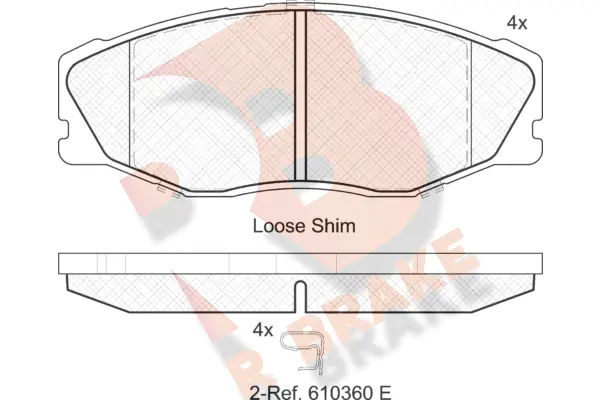 Kit de plaquettes de frein, frein à disque R BRAKE RB2087