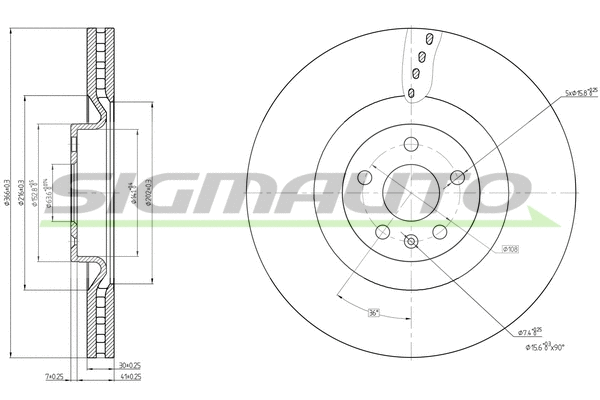 Disque de frein SIGMAUTO DBB323V