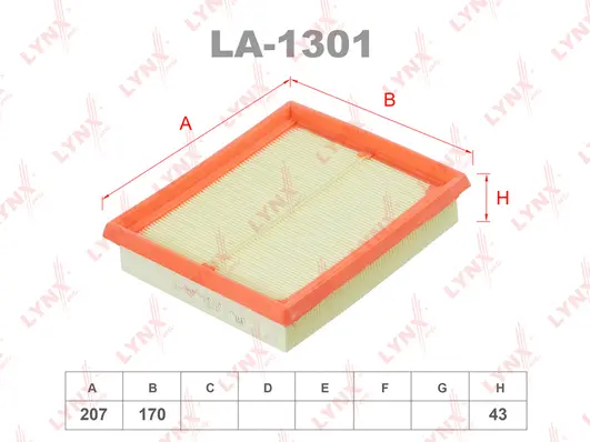 Filtre à air LYNXAUTO LA-1301
