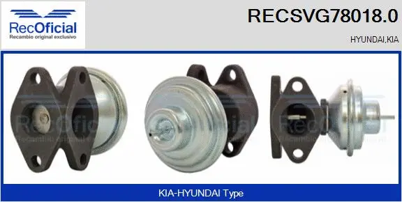 Vanne EGR RECOFICIAL RECSVG78018.0