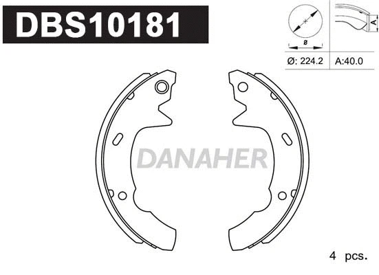 Jeu de mâchoires de frein DANAHER DBS10181