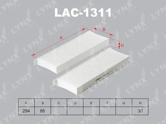 Filtre, air de l'habitacle LYNXAUTO LAC-1311