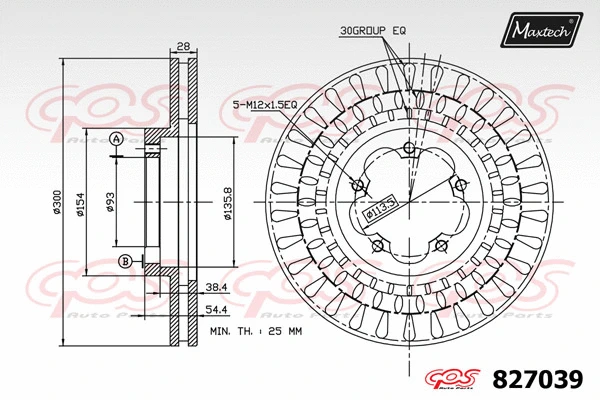 Disque de frein MAXTECH 827039