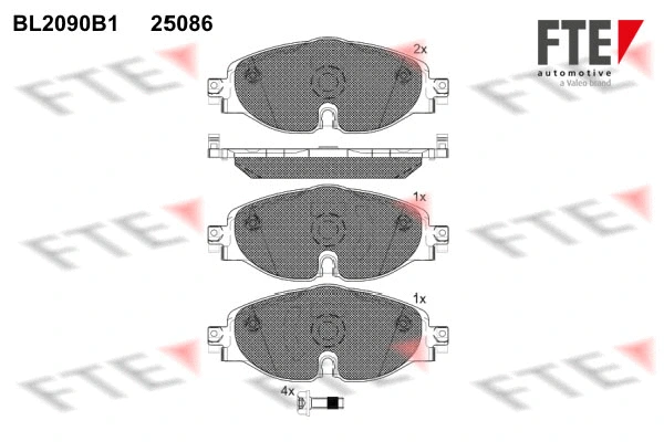 Kit de plaquettes de frein, frein à disque FTE 9010675