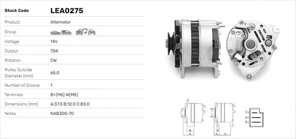 Alternateur LUSA LEA0275