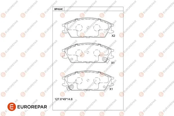 Kit de plaquettes de frein, frein à disque EUROREPAR 1681246380