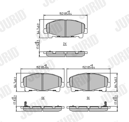 Kit de plaquettes de frein, frein à disque JURID 572635J