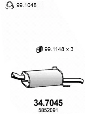 Silencieux arrière ASSO 34.7045