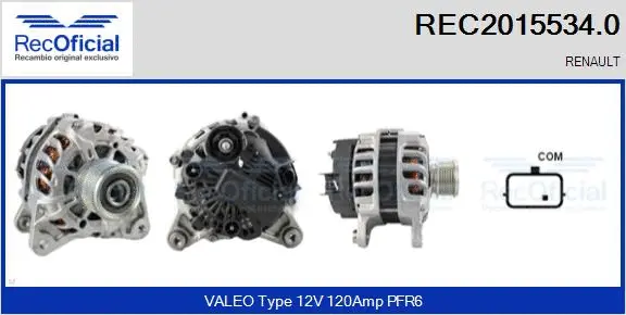 Alternateur RECOFICIAL REC2015534.0